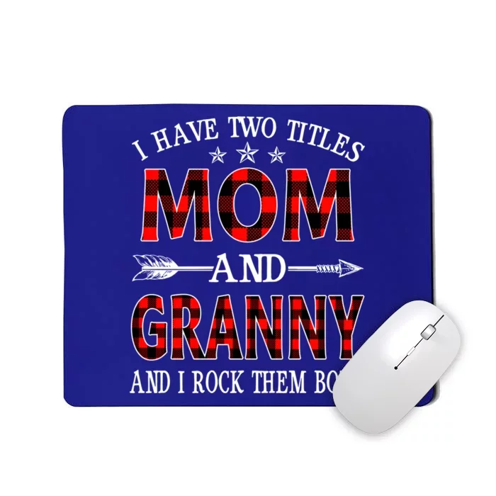 Red Plaid Christmas Granny Mothers Day For Granny Grandma Gift Mousepad