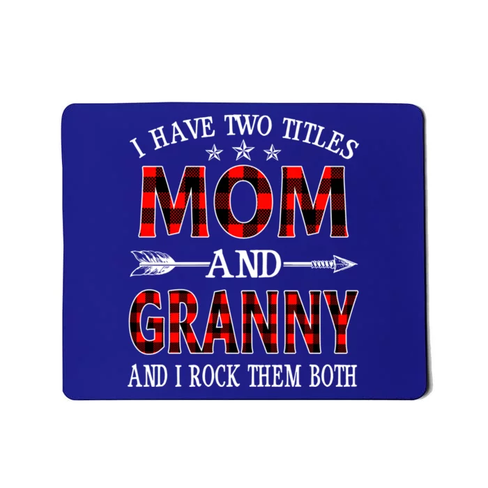 Red Plaid Christmas Granny Mothers Day For Granny Grandma Gift Mousepad