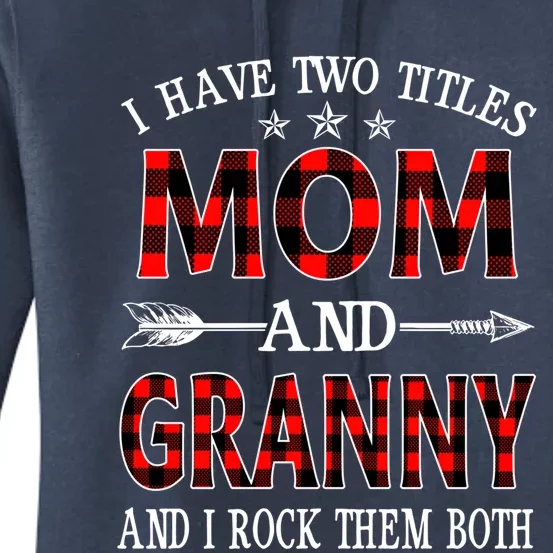 Red Plaid Christmas Granny Mothers Day For Granny Grandma Gift Women's Pullover Hoodie