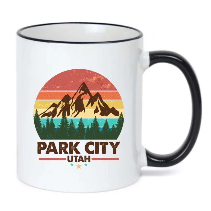 Retro Park City Utah Mountain Black Color Changing Mug