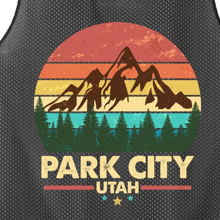 Retro Park City Utah Mountain Mesh Reversible Basketball Jersey Tank