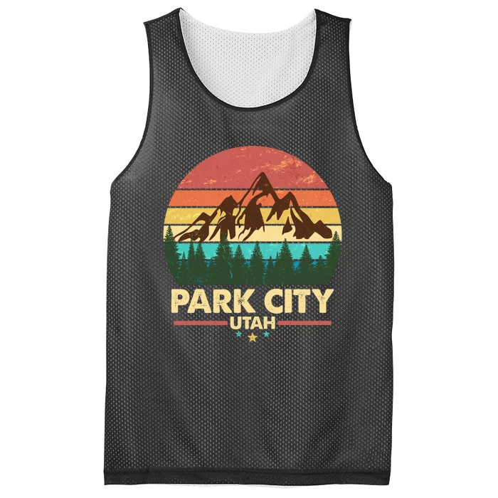 Retro Park City Utah Mountain Mesh Reversible Basketball Jersey Tank