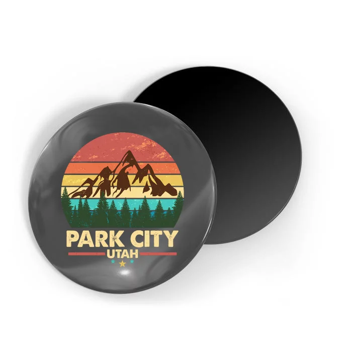 Retro Park City Utah Mountain Magnet