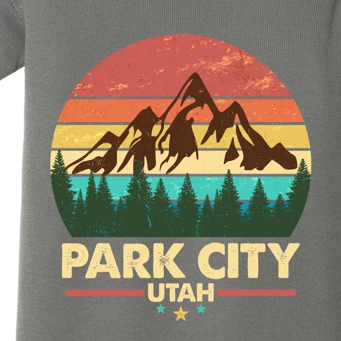 Retro Park City Utah Mountain Baby Bodysuit