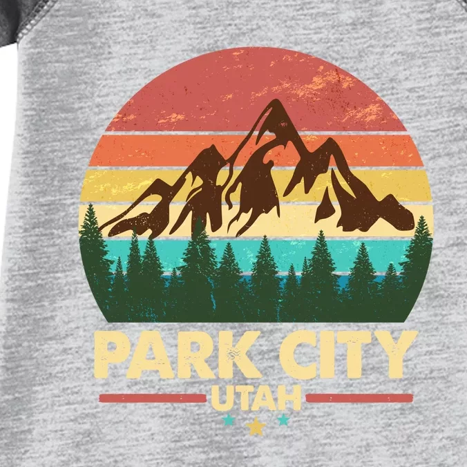 Retro Park City Utah Mountain Infant Baby Jersey Bodysuit