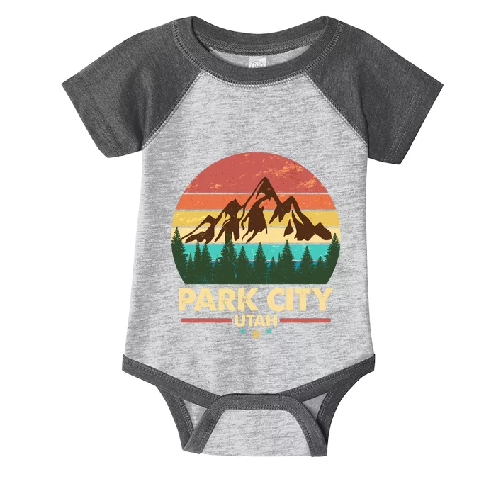 Retro Park City Utah Mountain Infant Baby Jersey Bodysuit