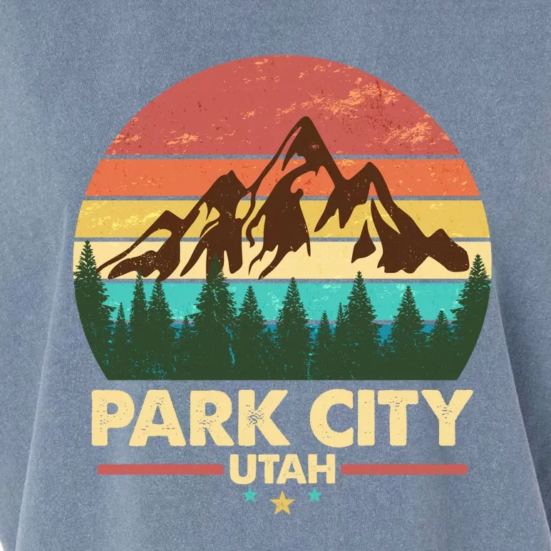 Retro Park City Utah Mountain Garment-Dyed Women's Muscle Tee