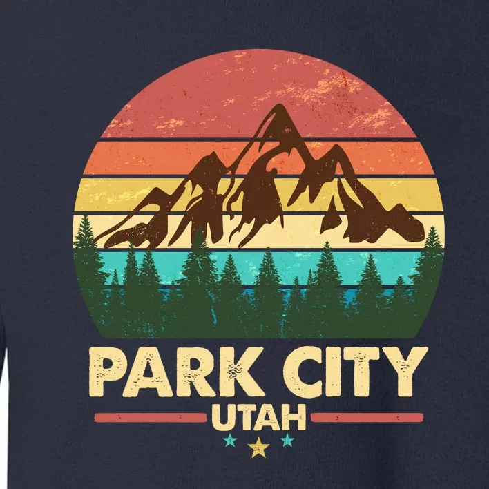 Retro Park City Utah Mountain Toddler Sweatshirt