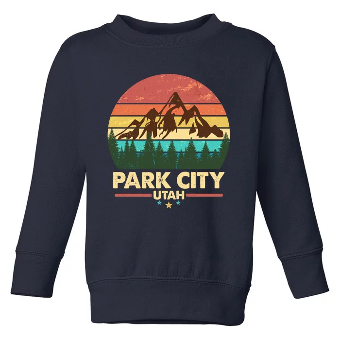 Retro Park City Utah Mountain Toddler Sweatshirt