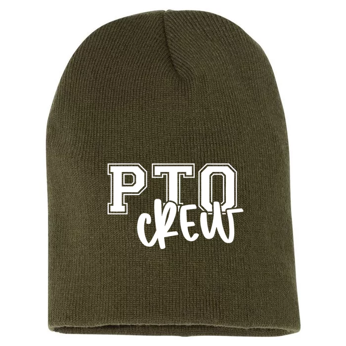 Retro Pto Crew Parent Teacher Organization Back To School Short Acrylic Beanie