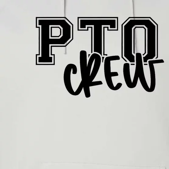 Retro Pto Crew Parent Teacher Organization Back To School Performance Fleece Hoodie