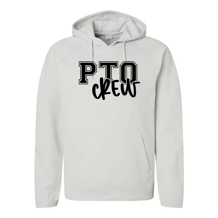 Retro Pto Crew Parent Teacher Organization Back To School Performance Fleece Hoodie