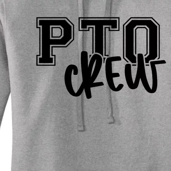 Retro Pto Crew Parent Teacher Organization Back To School Women's Pullover Hoodie