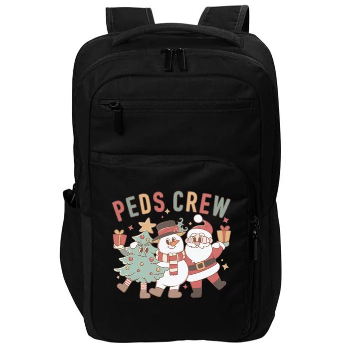 Retro Peds Crew Christmas Pediatric Nurse Nursing Group Cute Gift Impact Tech Backpack