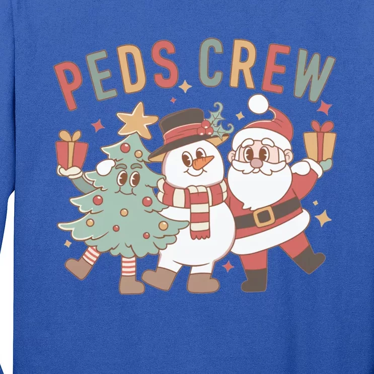 Retro Peds Crew Christmas Pediatric Nurse Nursing Group Cute Gift Long Sleeve Shirt