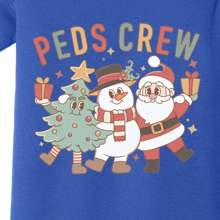 Retro Peds Crew Christmas Pediatric Nurse Nursing Group Cute Gift Baby Bodysuit