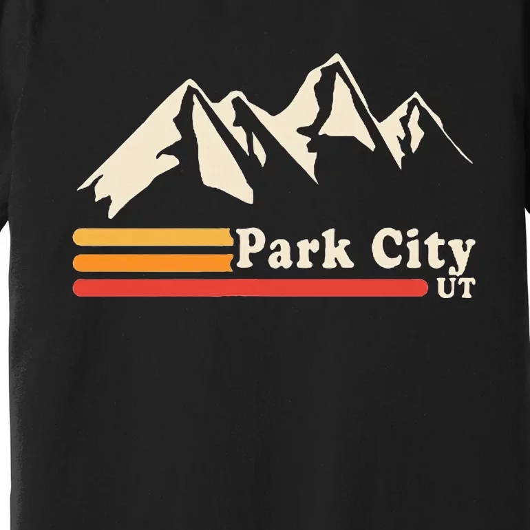 Retro Park City Utah Mountains Ski Premium T-Shirt