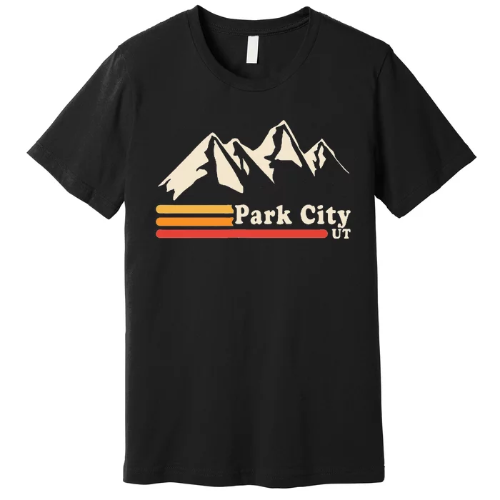 Retro Park City Utah Mountains Ski Premium T-Shirt