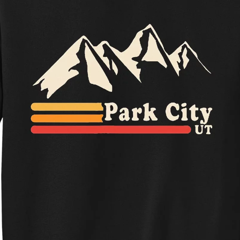 Retro Park City Utah Mountains Ski Tall Sweatshirt