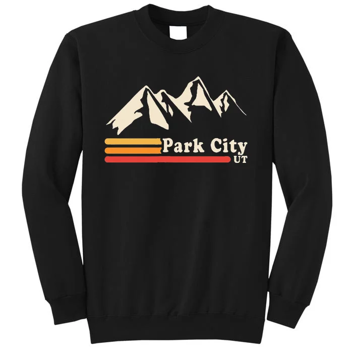 Retro Park City Utah Mountains Ski Tall Sweatshirt