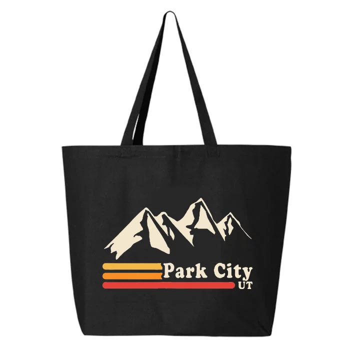 Retro Park City Utah Mountains Ski 25L Jumbo Tote