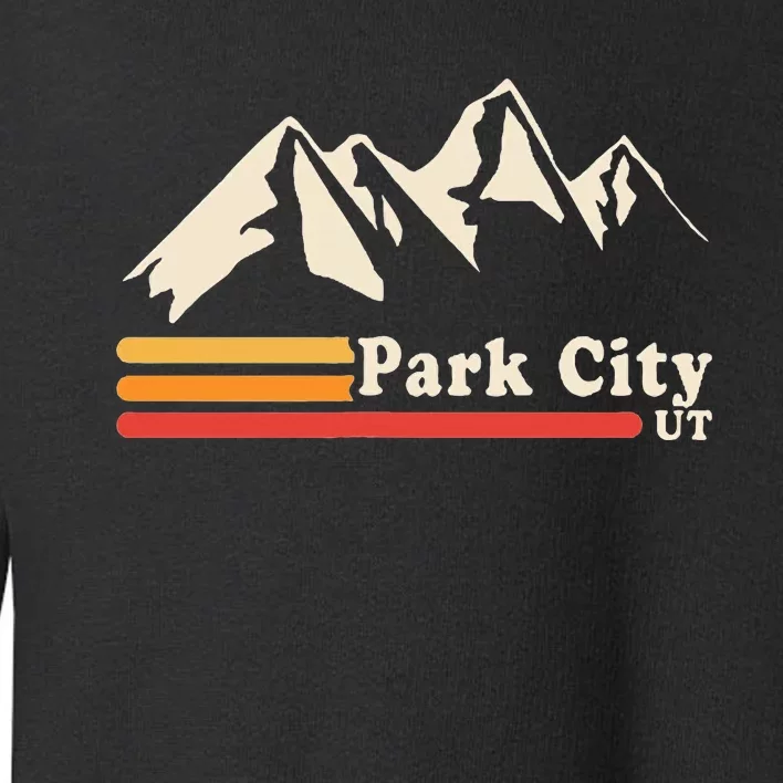 Retro Park City Utah Mountains Ski Toddler Sweatshirt