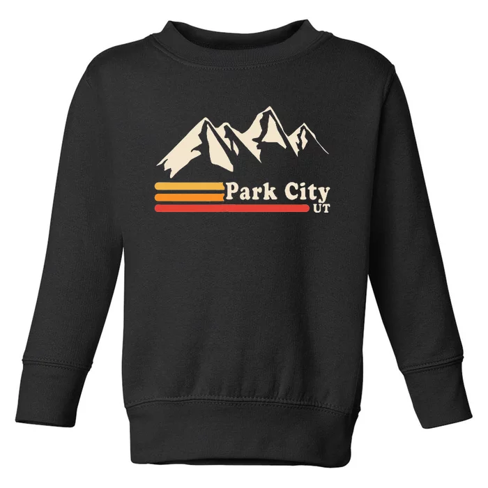 Retro Park City Utah Mountains Ski Toddler Sweatshirt