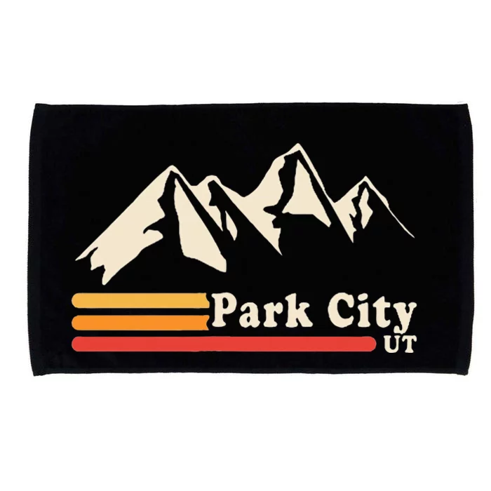 Retro Park City Utah Mountains Ski Microfiber Hand Towel