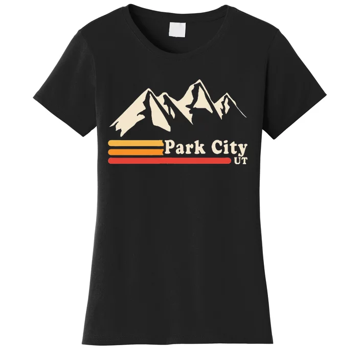 Retro Park City Utah Mountains Ski Women's T-Shirt