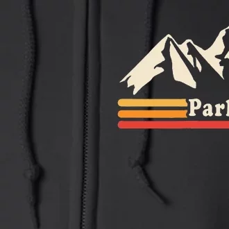 Retro Park City Utah Mountains Ski Full Zip Hoodie