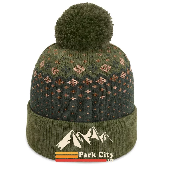 Retro Park City Utah Mountains Ski The Baniff Cuffed Pom Beanie