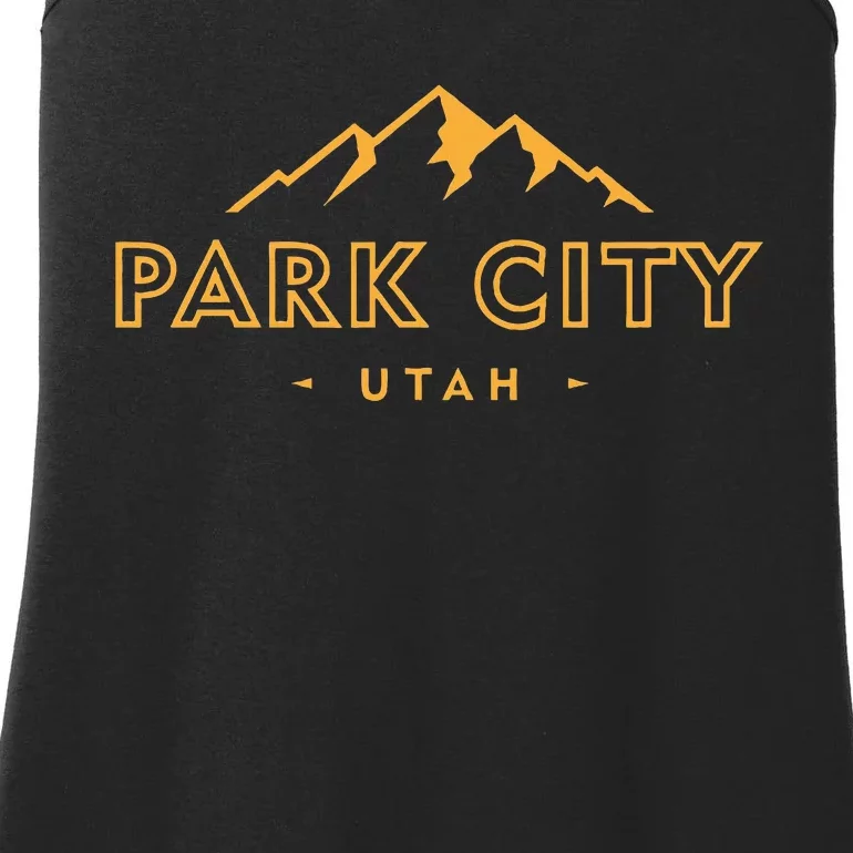 Retro Park City Utah Souvenir Mountain Hiking Ladies Essential Tank