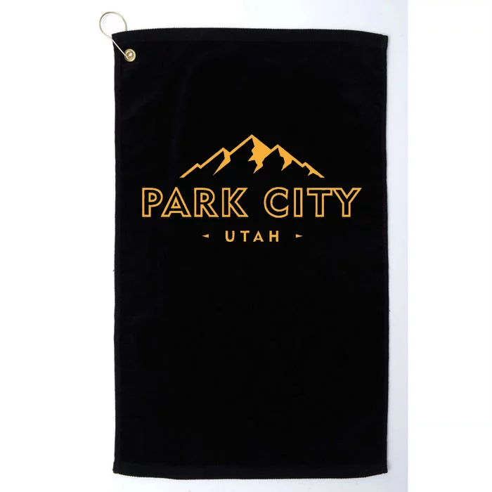 Retro Park City Utah Souvenir Mountain Hiking Platinum Collection Golf Towel