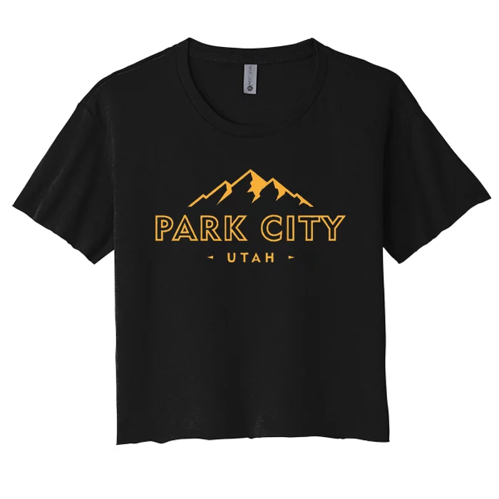 Retro Park City Utah Souvenir Mountain Hiking Women's Crop Top Tee