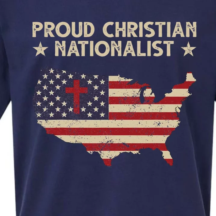 Retro Proud Christian Nationalist American Flag Faith Cross Sueded Cloud Jersey T-Shirt