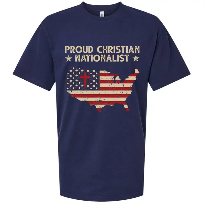 Retro Proud Christian Nationalist American Flag Faith Cross Sueded Cloud Jersey T-Shirt