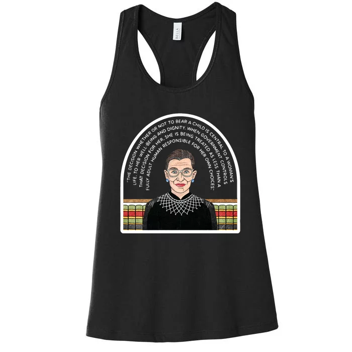 RBG PRO CHOICE QUOTE Womens Right 1973 Women's Racerback Tank