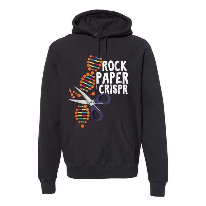 Rock Paper Crispr DNA Biologist Genetic Engineering Science Premium Hoodie