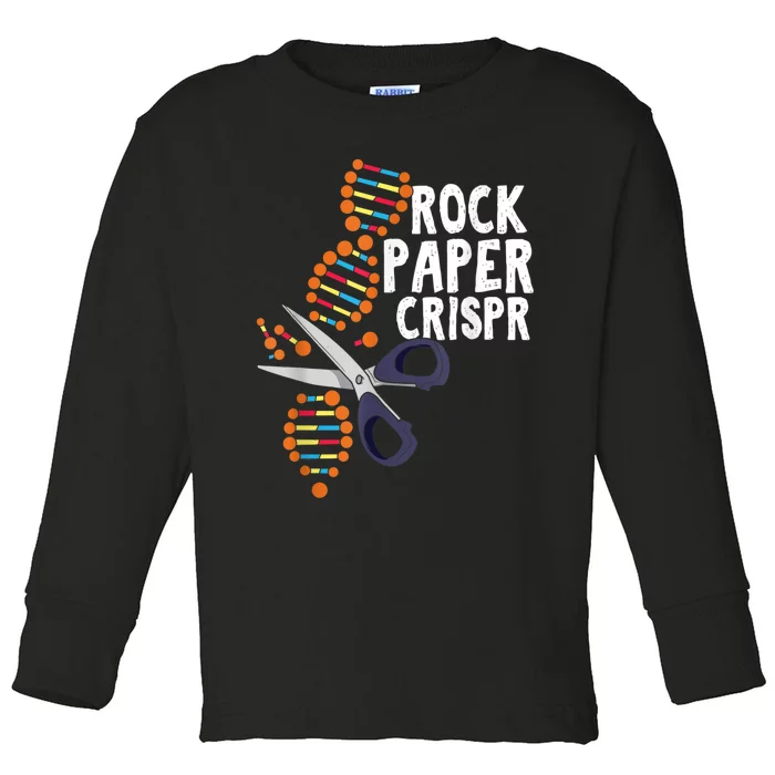 Rock Paper Crispr DNA Biologist Genetic Engineering Science Toddler Long Sleeve Shirt