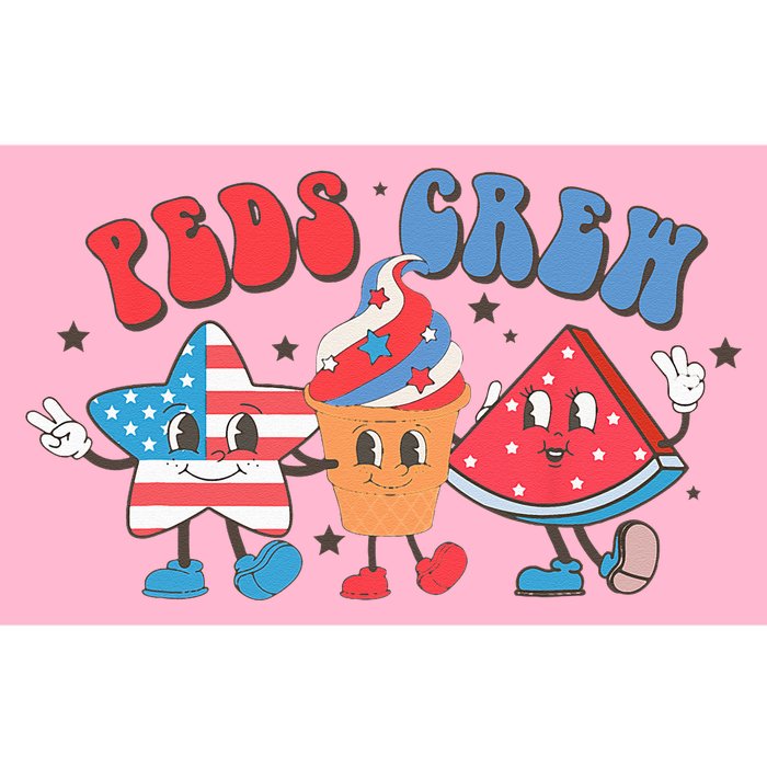 Retro Peds Crew 4th Of July Peds Pediatric Nurse Bumper Sticker