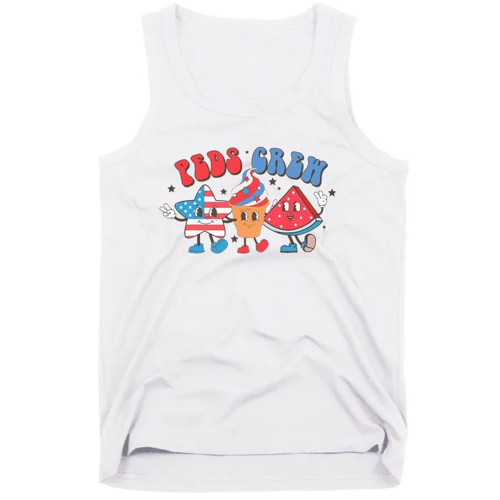 Retro Peds Crew 4th Of July Peds Pediatric Nurse Tank Top