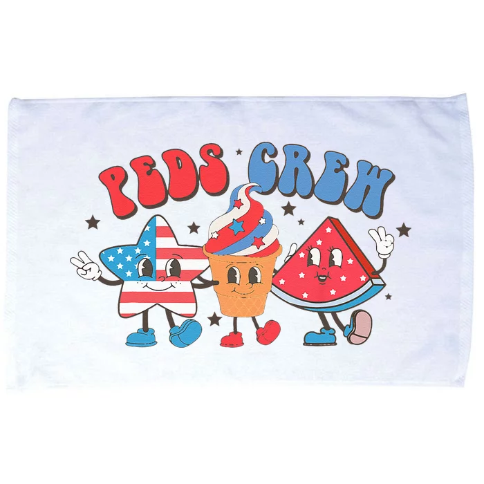 Retro Peds Crew 4th Of July Peds Pediatric Nurse Microfiber Hand Towel