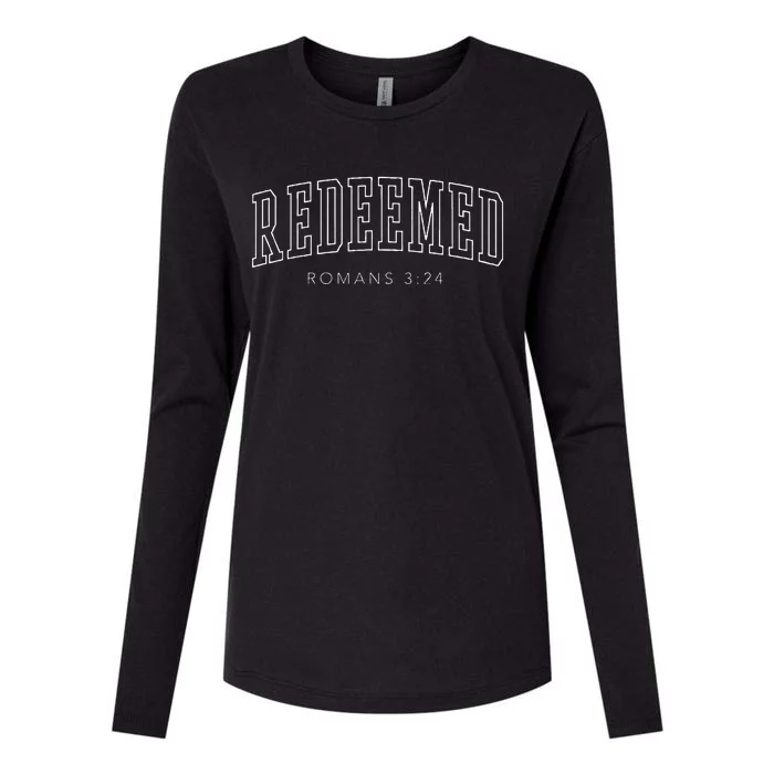 Redeemed Preppy Christian Aesthetic Womens Cotton Relaxed Long Sleeve T-Shirt