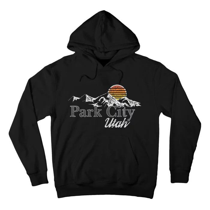 Retro Park City Utah Mountain Hoodie