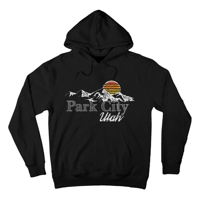 Retro Park City Utah Mountain Tall Hoodie