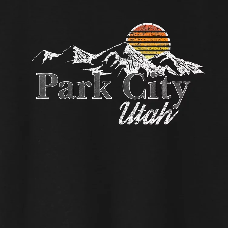 Retro Park City Utah Mountain Women's Crop Top Tee