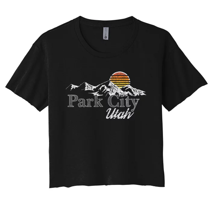 Retro Park City Utah Mountain Women's Crop Top Tee