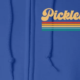 Retro Pickleball Cool Gift Full Zip Hoodie