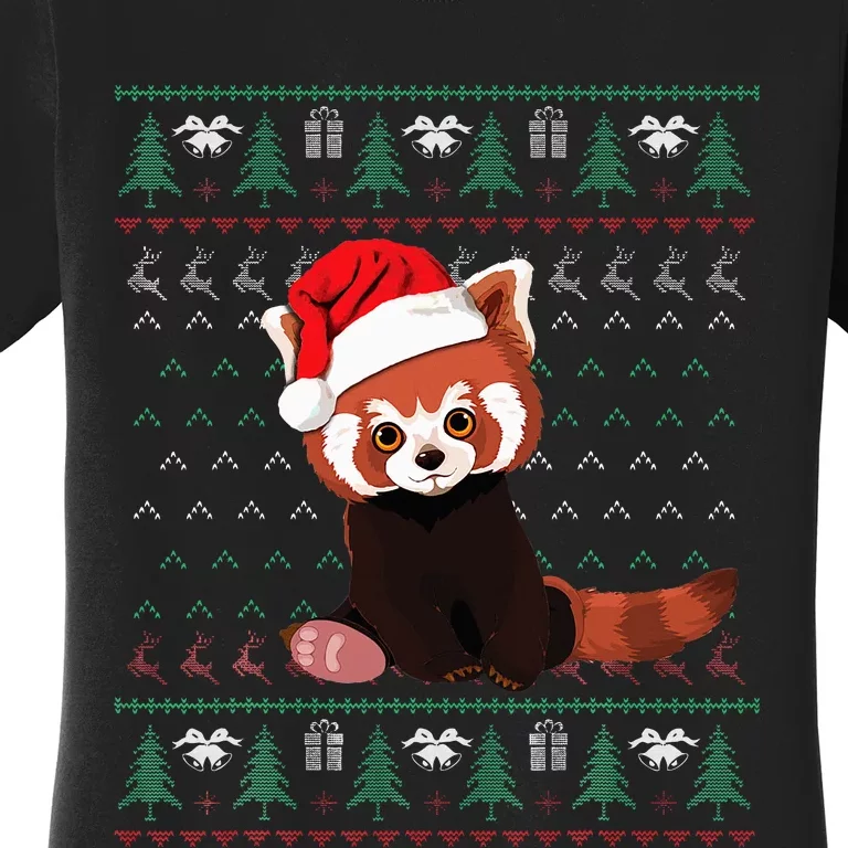 Red Panda Christmas Ugly Sweater Xmas Pajamas Gift Women's T-Shirt