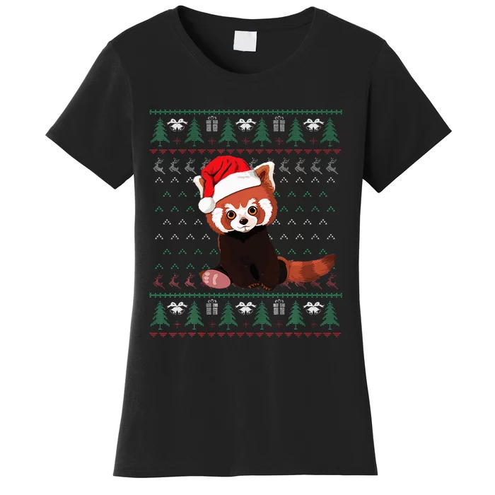 Red Panda Christmas Ugly Sweater Xmas Pajamas Gift Women's T-Shirt